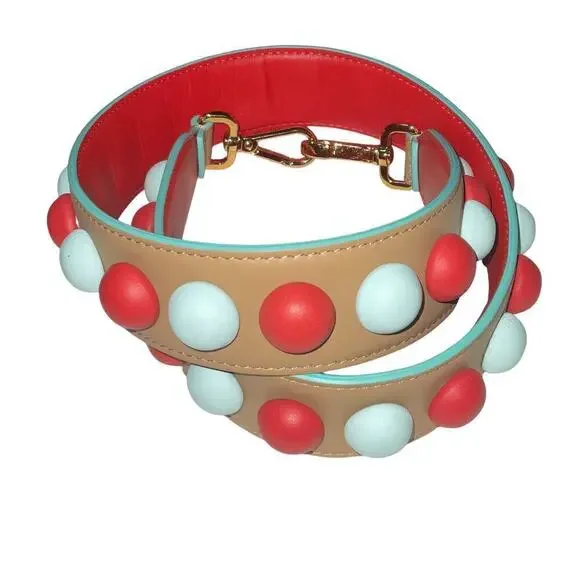 Fendi Multicolor leather bag strap with gold-tone hardware. - Picture 4 of 15